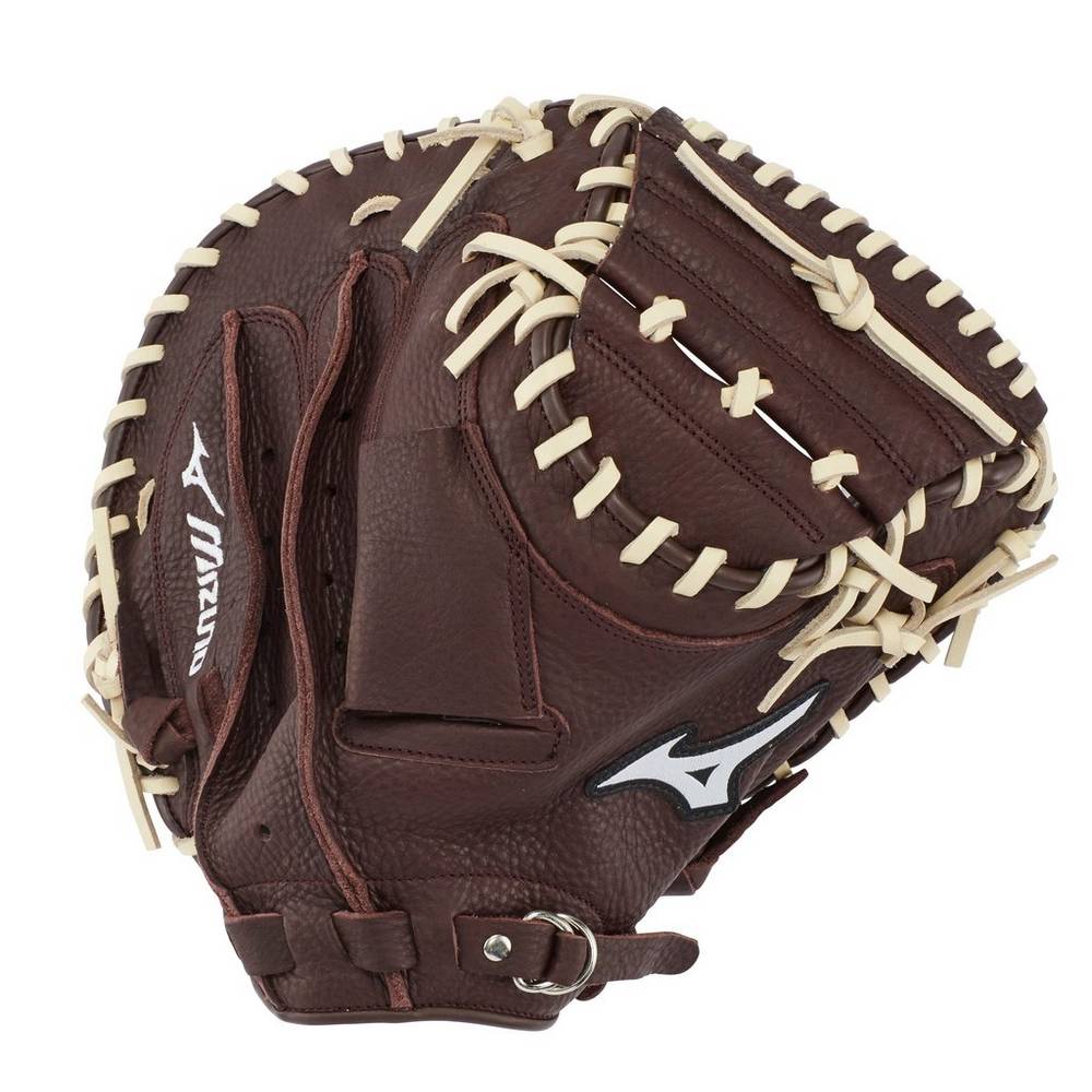 Panske Catchers Mitt Mizuno Franchise Series 33.5" Baseball Káva/Strieborne Vypredaj QUSJ40783
